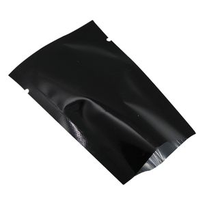 500 Unids Al Por Mayor Sellado Térmico Parte Superior Abierta Bolsas de Embalaje de Papel de Aluminio Negro Mylar Snack Tea Gifts Bolsas de Embalaje de Almacenamiento al Vacío para Dulces en Polvo