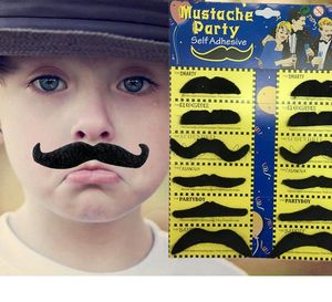 500 ensemble 12 pièces/ensemble Costume de fête d'Halloween fausse moustache moustache drôle fausse barbe moustaches fête-Costume pour adultes enfants jouets SN2834
