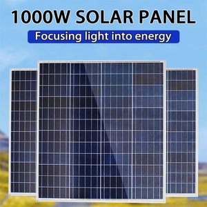 500W1000W 12V Povoltaic Solar Panel Power Bank Kit 100AController Plate For HomeCampingRVCar Fast Battery Charger 240110