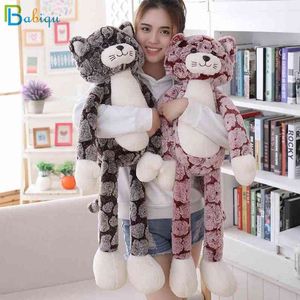 5090Cm Kawaii Chat Câlin Rempli Noir Gris Chat Jouet Belle Anime Chat Poupée Cadeau D'anniversaire Pour Les Enfants Belle Brinquedos J220729