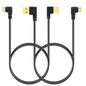 Adaptateur de câble d'angle Micro USB 50 cm/1 m, Pack combiné 90 degrés gauche droite Micro USB B vers A pour clé TV Roku et plus