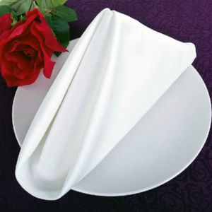 Servilleta blanca lisa de 50cm x 50cm, servilletas de algodón para Hotel, restaurante, hogar, servilletas de tela, toalla de cocina para boda RH3132