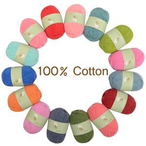 50g/pcs 100% fil de coton doux pour la peau à tricoter à la main bébé disponible Fil à tricoter à la main Fil de coton mélangé LIVRAISON GRATUITE