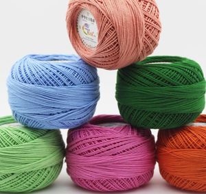 50GPCS 3 hilo de encaje 100 hilo de algodón para hilo de color crocheting con un barco de crochet de 25 mm1633570