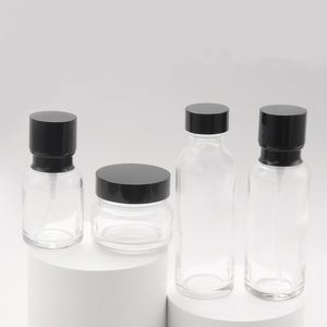 50ml 110ml 150ml botellas de embalaje de vidrio esmerilado tarro de crema vacío rociador envase cosmético