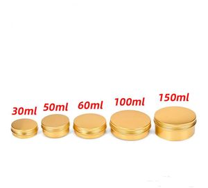 50 ML / 60 ML / 100 ML / 150 ML Aluminio Cosmético Tarro de crema Envase Oro rosa Metal Estaño Ungüento Frascos recargables Aluminio Lápiz labial Empaque Olla Venta al por mayor SN4442