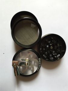 50 mm 4 capas de aleación de zicn CNC manivela de mano Sharpstone molinillo de hierbas de metal Piedra afilada fumar Tabaco Grinder Herb Spice Crusher Muller Mill