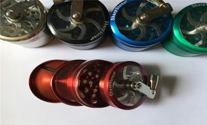 50 mm 4Layers Grinder en alliage zinc Hand Crank Tobacco Grinders Metal Stone Stone Grinders Grindeurs d'herbes sèches avec un haut transparent 4501586