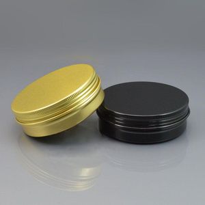 50 pièces 100 g/ml pots de crème vides en aluminium noir/or avec couvercle à vis, pot à cosmétiques, boîtes en aluminium Eurps