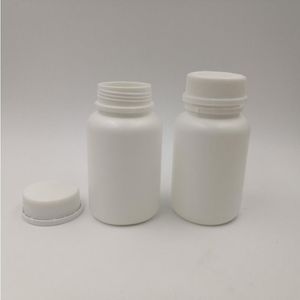 Envío Gratis, 50 Uds., 100ml, 100cc, HDPE, botella de píldora médica blanca de plástico, botella de cápsulas recargables vacías con tapa a prueba de manipulaciones Rhmic