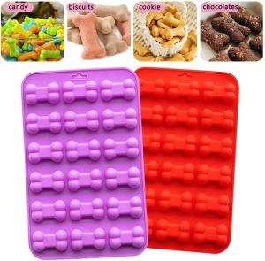 50pcs 18 unités 3D sucre fondant gâteau chien os forme cutter cookie chocolat moules en silicone outils de décoration cuisine pâtisserie moules de cuisson DH6698