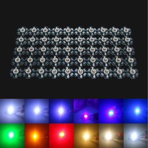 Perles LED haute puissance 1W 3W, 50 pièces, spectre complet, vert, bleu, jaune, rouge, 660nm, bleu Royal, avec PCB étoile noire de 20mm