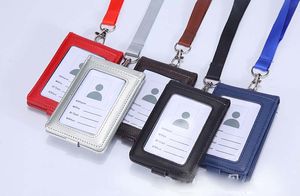 50 pièces porte-cartes femmes PU porte-cartes Portable chaîne mode ID Bus identité Badge avec lanière Porte Carte crédit