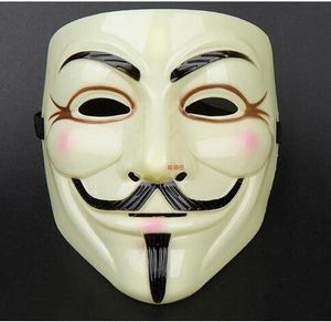50 pcs nouvelle arrivée V pour Vendetta Masque Jaune avec Eyeliner Nostril Anonyme Guy Fawkes Fantaisie Adulte Costume Halloween Masque