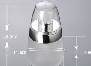 50 Uds. Botellas de loción de vidrio esmerilado de 30ml con tapa plateada botella dispensadora con pulsador de escarcha contenedor de cosméticos de 30 ml
