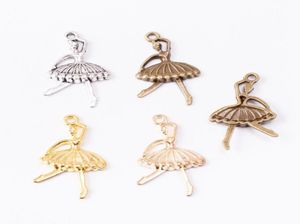 50 pcs 3620 MM couleur argent or danseuse de ballet ballerine charmes antique bronze ballet pendentifs pour bracelet boucle d'oreille bijoux à bricoler soi-même 3329743