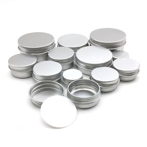 50pcs 5g 10g 15g 20g 30g 50g 60g Aluminum Jar Metal Containers Lip Balm Container Empty Candle Jars Cream Pot Box CX200724