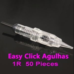 50pcs Agulha Easy Click Universal Dermografo 1 3 5 RL Cartucho de maquillaje permanente Agujas 600D-G para máquina de tatuaje de cejas CX200808