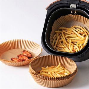 50PCS Air Fryer Parchment Liners NonStick Disposable Tray Barbecue Plate Food Oven Kitchen Round Baking Paper 220618