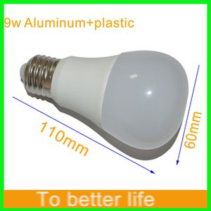 50PCS 9W 5730 Ampoules Led Luminosité 900Lm Blanc en plastique Aluminium Lumière 270 Angle blanc froid blanc chaud Led Ampoule Dimmable AC110-220V CRI 80Ra