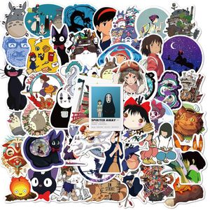 50 Uds pegatinas de dibujos animados de animé Totoro Spirited Away princesa Mononoke Ghibli Hayao Miyazaki adhesivo de papelería para estudiantes estéticos