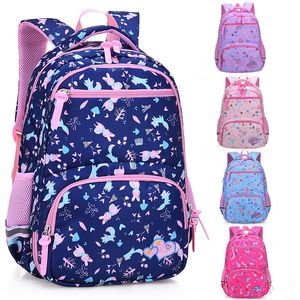 50 Uds. Mochila escolar impermeable con estampado de animales de nailon para niñas y adolescentes en 5 colores