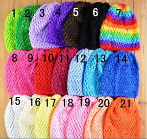 50pcs coloré bébé 6quot Crochet Beanie chapeaux infantile à la main tricot gaufré chapeau chaîne blé casquettes nouveau-né casquette 21 couleurs MZ91012964373
