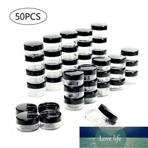 50 Unids Cosmético Recipiente Vacío Plástico Maquillaje Muestra Bote Tarro Crema Redonda Con Tapa De Rosca Para Sombra De Ojos Polvo De Uñas, Pintura 5g Almacenamiento Bot Experto en precios de fábrica