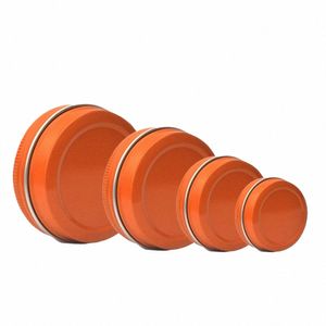 50pcs vide métal Ctainer recharge aluminium étain couleur orange baume à lèvres pot échantillon crème boîte de cire de cheveux 10g 15g 20g 30g 50g 60g 82Cb #