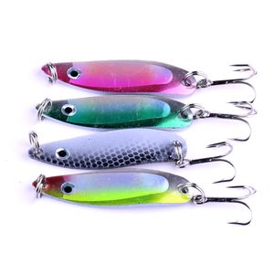 Señuelos de cuchara de pesca HENGJIA, 50 Uds., 6,5g, 5cm, spinner y cuchara de plata/Spinner, cebo duro multicolor, cebos de metal coloridos