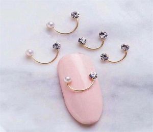 50 pcs or diamants perle design strass goujons métalliques accessoires manucure cristal 3d nail art décorations conseils304n6141819