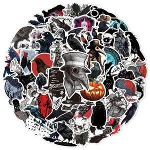 50pcs Horreur Black Crow Stickers Crow Beak Mask Doctor Schnabel Graffiti Kids Toy Skateboard Car Motorcycle Bicycle Sticker Sticker Wholesale