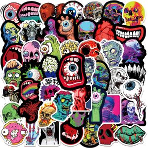 50 Pcs Horreur Globe Oculaire Crâne Autocollants Zombie Thriller Halloween Graffiti Enfants Jouet Planche À Roulettes De Voiture Moto Vélo Autocollant Stickers En Gros
