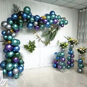 50 Pcs Latex Ballon Décoration En Métal Ballons Ronds Ballon Gonflable Pur Fête De Mariage Décor Anniversaire 12 Pouces En Gros BH4545 WLY