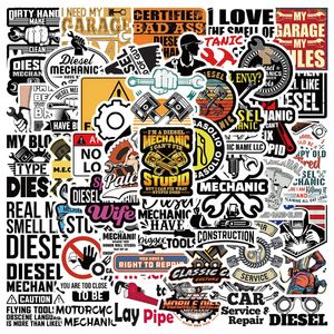 Autocollant Graffiti de mécanicien Diesel, étiquette de dessin animé, pour ordinateur portable, moto, réfrigérateur, valise de Skateboard, étanche, vente en gros, 50 pièces/lot