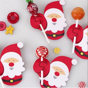 50 Unids / lote Dibujos Animados Papá Noel Papel Lollipop Tarjetas DIY Lollipop Paquete de Regalo Decoración Decoración de Navidad 2022 Navidad Año Nuevo FY3992 P1024 2023