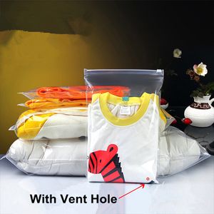 Sac en plastique transparent à fermeture éclair pour le stockage des vêtements et des chaussettes, emballage transparent pour sous-vêtements, sacs en poly, vente au détail et en gros