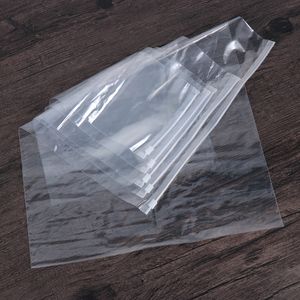 50 pcs/lot sac à fermeture éclair en plastique transparent pour vêtements manteau jean sweats à capuche cadeau emballage au détail sac