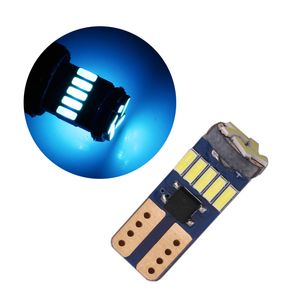 50 unids / lote hielo azul T10 W5W WEDGE 4014 15SMD CANBUS ERROR LED Bulbs LED para lámparas de limpieza de cúpulas Lights Lights Lights 12V