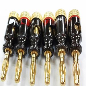 50pcs / lot Nakamichi 4mm banane PCA fiche spirale type 24K or vis haut-parleur stéréo audio cuivre terminal adaptateur connecteur électronique Usqfu