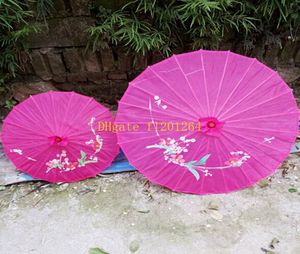 50 unids / lote envío libre venta al por mayor del banquete de boda flores pintadas a mano de tela de seda colorida sombrilla chino artesanía paraguas