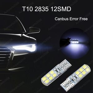 50 Pcs/Lot blanc T10 W5W 2835 12SMD Canbus sans erreur Wedge LED ampoules pour 194 168 lampes de dégagement voiture intérieur dôme porte plaque d'immatriculation lumière 12 V