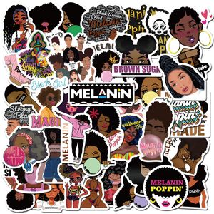 50pcs melanin poppin autocollants inspirants noirs fille graffiti kids jouet skateboard voiture moto sticker sticker sticker wholesale