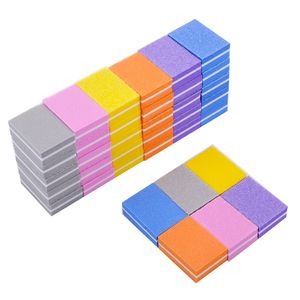 50PCS Mini Double-sided Nail File Blocks Colorful Sponge Nail Art Polish Sanding Buffer Strips Polishing Manicure Tools HHA28
