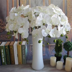 50pcs Populaire blanc Phalaenopsis Papillon Orchidée fleur 78cm 30 71 Longueur 10Pcs / lot 7 Couleurs Artificielle pour Wedd205b