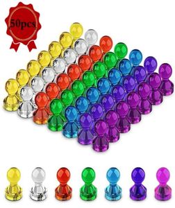 50pcs Push Pin Magnet Thumbtacks Strong Neodymium Magnetic Cones Fridge Whiteboard Magnets Office Home Tools 7 Colors5805988