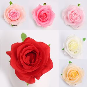 50 Uds. De flores artificiales rosas, accesorios para fiesta de boda, artesanía DIY, decoración del hogar, guirnalda de cabeza de flor hecha a mano, suministros w-00691