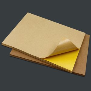 50pcs auto-adhésif A4 papier Kraft impression copie étiquette signet autocollant feuille complète pour livres imprimante à jet d'encre de haute qualité 240306