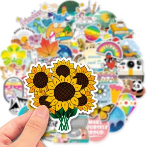 50 PCS Skateboard Autocollants tournesol été Pour Voiture Bébé Scrapbooking Crayon Cas Journal Téléphone Ordinateur Portable Planificateur Décoration Livre Album Enfants Jouets DIY Stickers