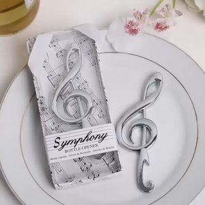 Ouvre-bouteille de Note de musique chromée symphonique, 50 pièces, dans une boîte cadeau, fournitures de fête de Bar, faveurs de réception de mariage, WLY935